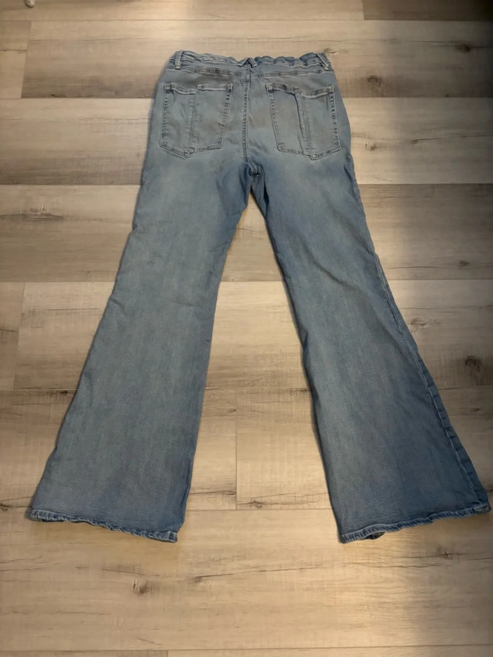 Good American Good Legs Flare Jeans Paperbag Waist Size 12 31 Stretch